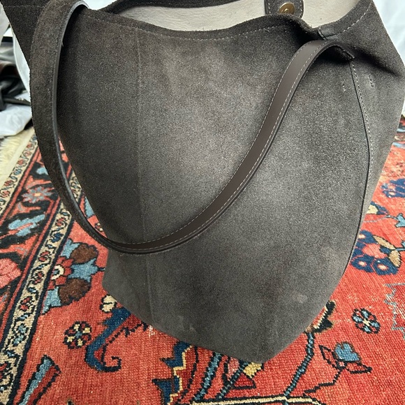 Simons Dark Brown Suede Bucket Bag - Picture 6 of 6